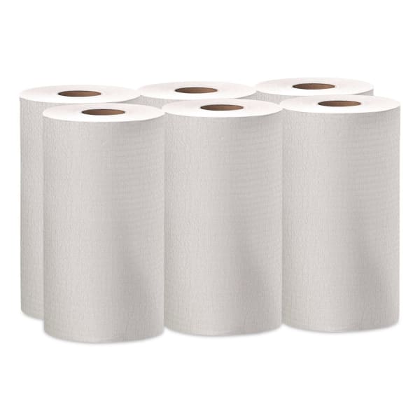 WypAll General Clean X60 Cloths Small Roll, 13.5 x 19.6, White, 130/Roll, 6 Rolls/Carton