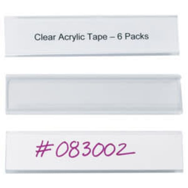 Wire-Rac Snap-On Label Holders, 1 5/16in x 6in, Clear, Box Of 25
