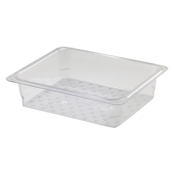 Cambro Camwear GN 1/2 Size 3in Colander Pans, Clear, Set Of 6 Pans
