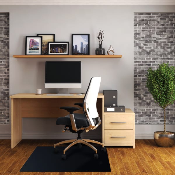 Floortex Advantagemat Vinyl Rectangular Chair Mat For Hard Floors, 29-1/2in x 47in, Black
