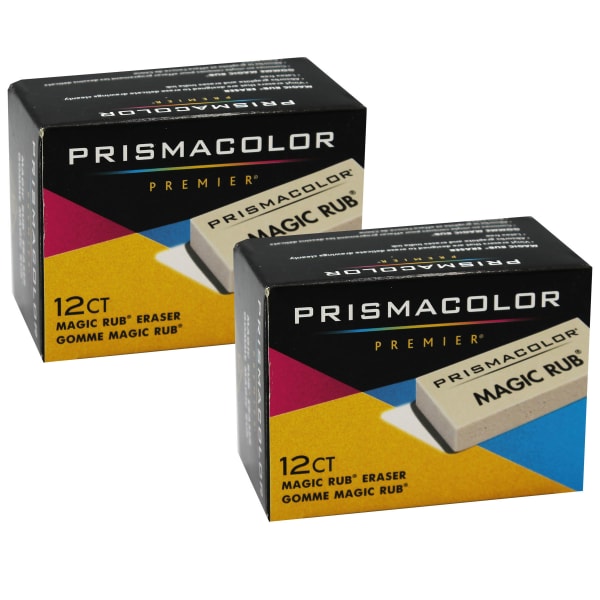 Prismacolor Premier Magic Rub Erasers, 1in x 1/2in, Tan, Pack Of 12 Erasers, Set Of 2 Packs