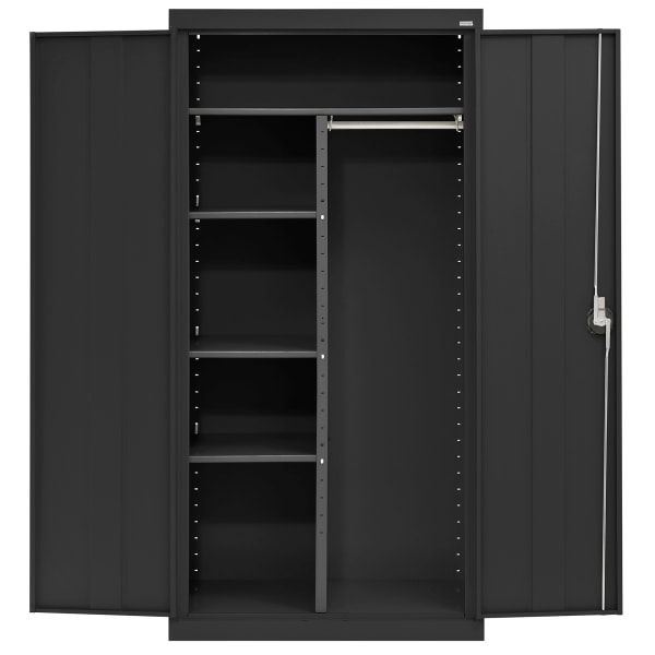 Sandusky Elite Series Heavy-Duty Assembled Combination Storage Cabinet, 72inH x 36inW x 18inD, Black