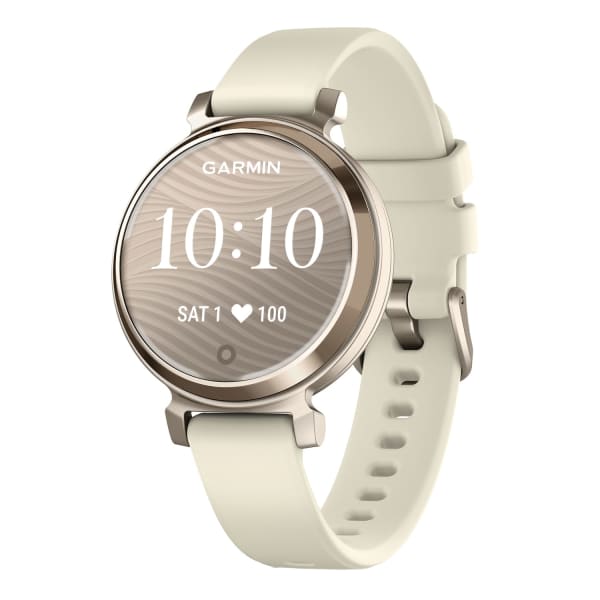 Garmin Lily 2 Health And Fitness Smartwatch With Anodized Aluminum Bezel/Case And Silicone Band, Cream Gold
