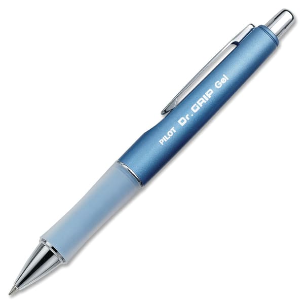 Pilot Dr. Grip LTD Gel Rollerball Pen, Fine Point, 0.7 mm, Ice Blue Barrel, Black Ink