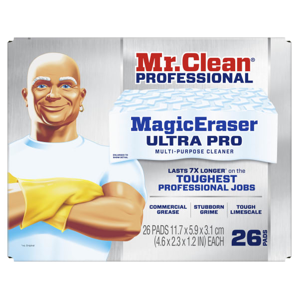 Mr. Clean Professional Magic Eraser Ultra Pro Multi-Purpose Cleaner, 1-7/16in x 4-3/4in, Box Of 26 Sponges