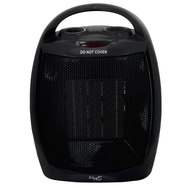 Vie Air 1500W Portable Ceramic Heater, 5-3/4inH x 7inW x 10inD, Black