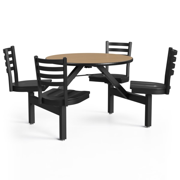 Palmer Hamilton Covey Indoor Cluster Table With 4 Seats, 29in x 54in, Fusion Maple/Black