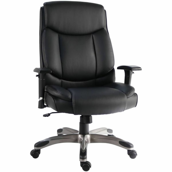Lorell Sera High-Back Manager Chair With Height-Adjustable Arms, Black, 63272