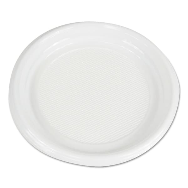 Boardwalk Hi-Impact Plastic Plates, 9in, White, Carton Of 500 Plates