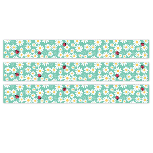 Creative Teaching Press EZ Border, 3in x 24in Strips, Core Decor Daisy Bug, 48 Feet Per Pack, Set Of 3 Packs