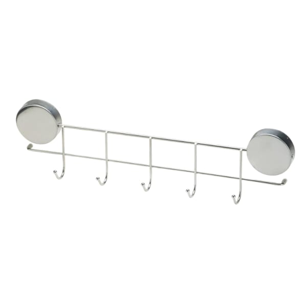 Better Houseware Stainless-Steel Magnetic 5-Hook Utensil Rack, 3-1/2inH x 13-1/4inW x 1-3/4inD, Black