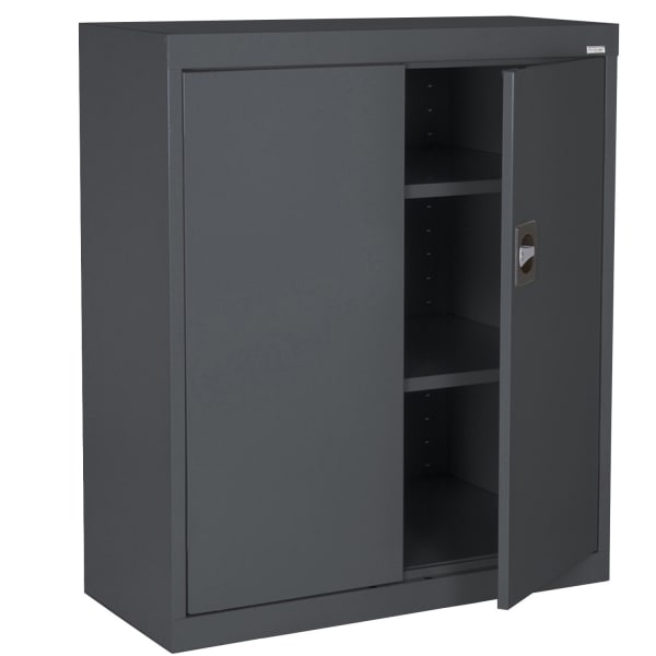 Sandusky Elite Series Heavy-Duty Assembled Counter-Height Storage Cabinet, 36inH x 36inW x 18inD, Charcoal