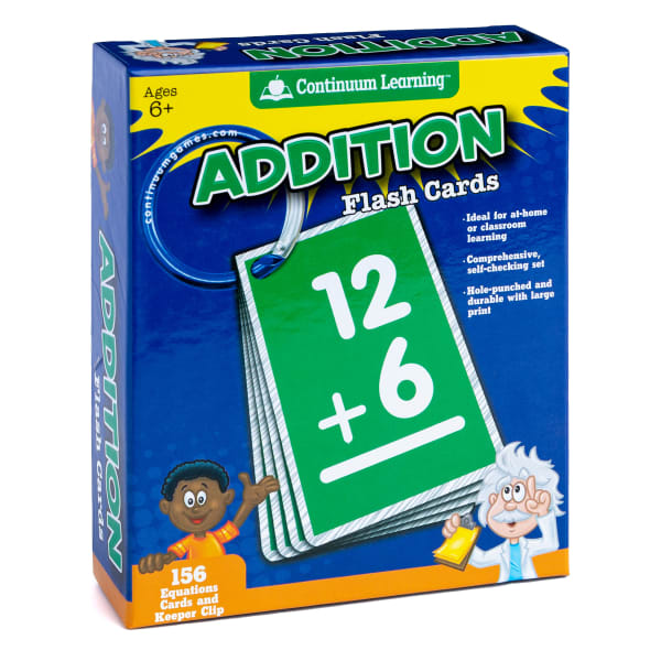 Continuum Games Flash Cards, 3in x 4-1/2in, Addition, Grade 2 - 12