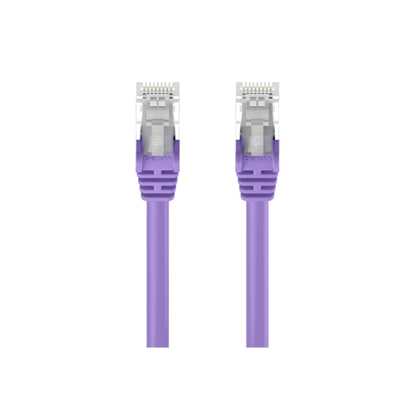 Belkin - Patch cable - RJ-45 (M) to RJ-45 (M) - 6 in - 0.2 in - UTP - CAT 6 - molded, snagless, stranded - purple