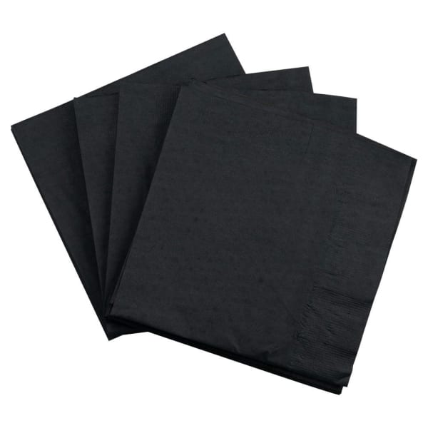 JAM PAPER Medium Lunch Napkins - 6 1/2 x 6 1/2 - Black - 40/Pack