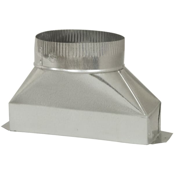 Deflecto 6in Galvanized Round Transition For Ranges, Silver, DGT36