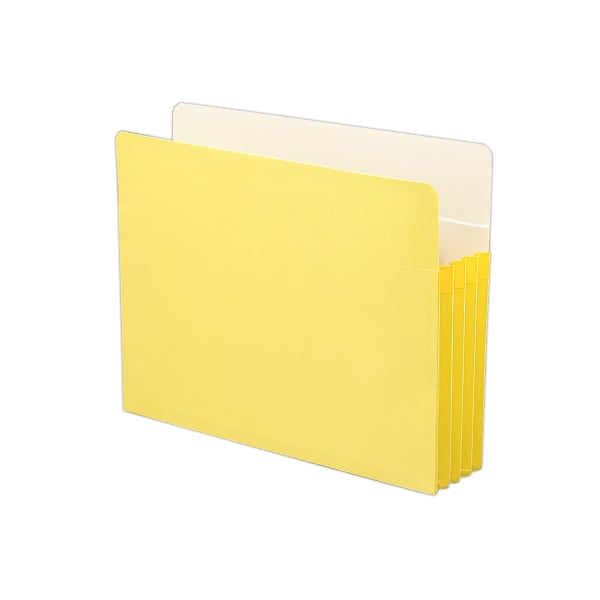 Smead Color File Pockets, Letter Size, 3 1/2in Expansion, 9 1/2in x 11 3/4in, Yellow
