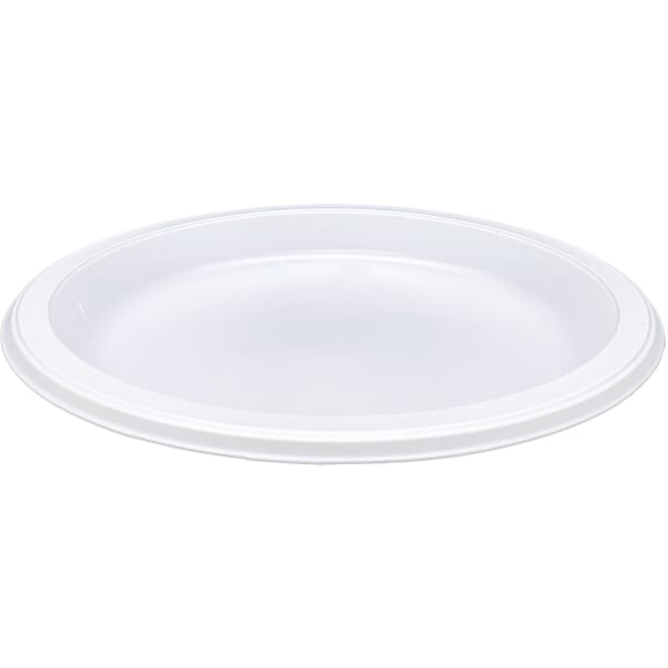 Genuine Joe 10 1/4in Plastic Plates, White, Pack Of 125