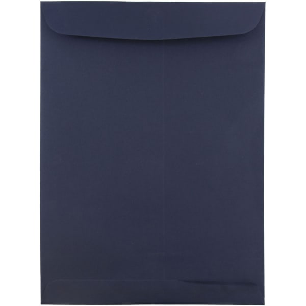 JAM Paper Open-End 9in x 12in Catalog Envelopes, Gummed Closure #10 1/2, Navy Blue, Pack Of 25