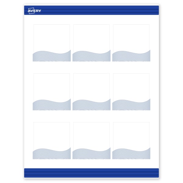 Avery Printable Cards With Sure Feed Technology, 2-1/2in x 2-1/2in, Matte White With Colorful Design, Pack Of 90