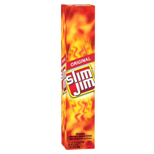 Giant Slim Jim Snacks, 0.97 Oz, Pack Of 24