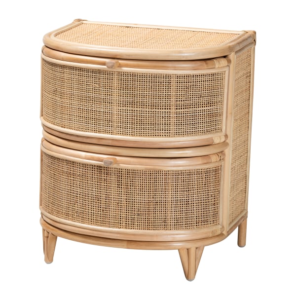 bali & pari Oleta Natural Rattan 2-Drawer Nightstand, 24inH x 21-5/16inW x 17-3/4inD, Natural Brown