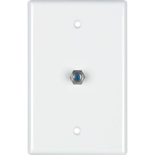 DataComm 2.4 GHZ Coax Wall Plate, White, UL - 1-gang - White