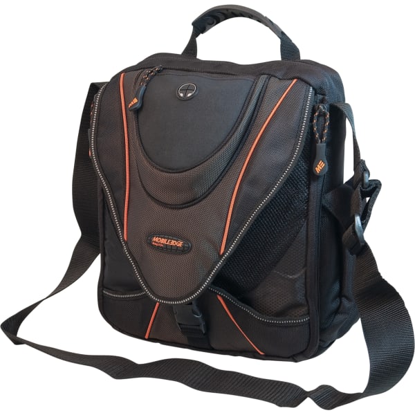 Mobile Edge 13.3in Mini Messenger Bag - Black with Orange Trim
