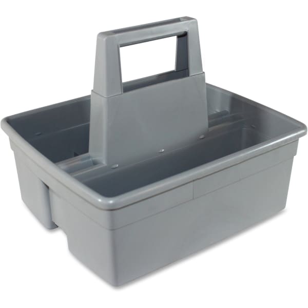 Impact Maids Basket - 2 Compartment(s) - 10.10in Height x 11.10in Width x 12.90in Length - Handle, Heavy Duty - Gray - Plastic - 1 Each
