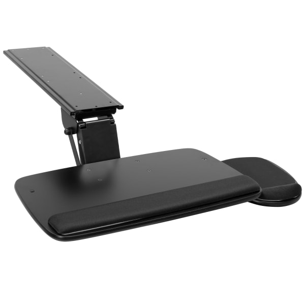 Mount-It! Under Desk Keyboard Platform With Wrist Support, Steel, 27-1/4inH x 20-1/2inW x 11inD, Black