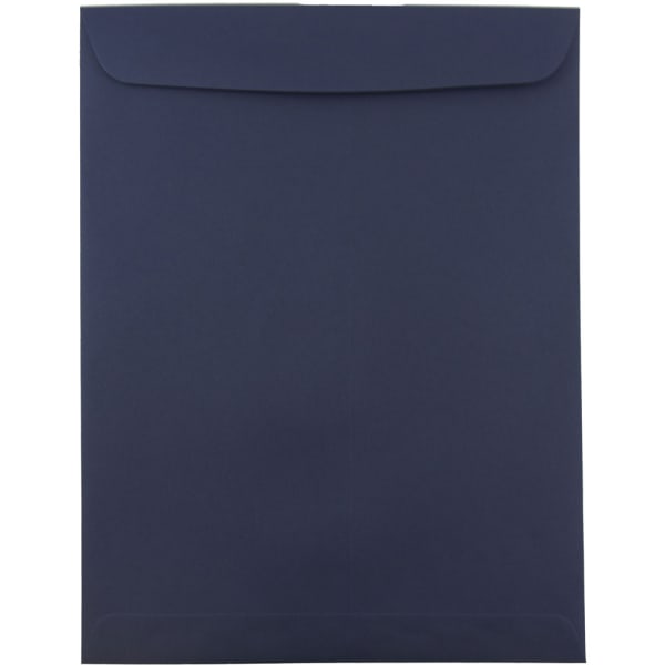 JAM Paper Open-End 10in x 13in Catalog Envelopes, Gummed Closure, Navy Blue, Pack Of 25