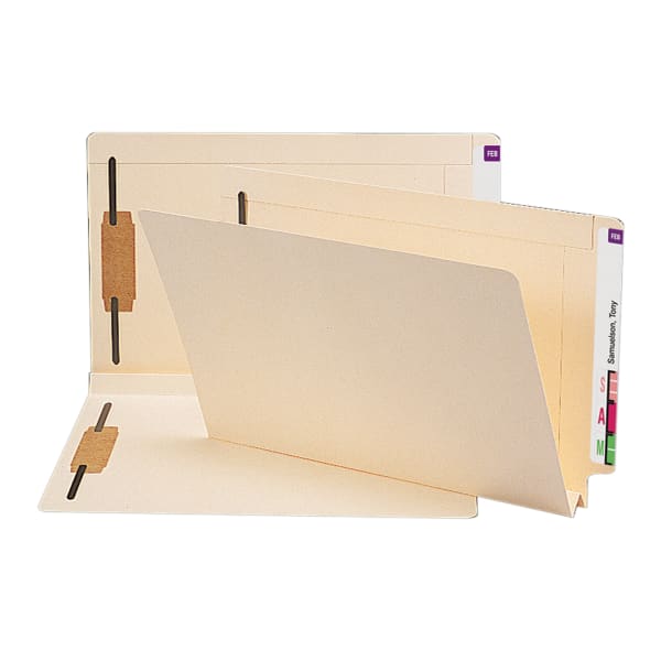 Smead Manila End-Tab Fastener Folders, 15 1/4in x 9 1/2in, Box Of 50