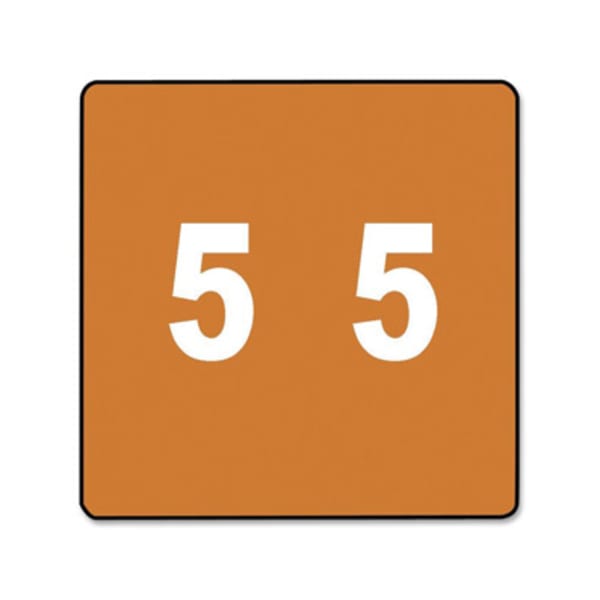 Smead DCC and DCCRN Color-Coded Numeric Labels, SMD67425, "Number", 1 1/2inW x 1 1/2inL, Brown, 250 Per Roll