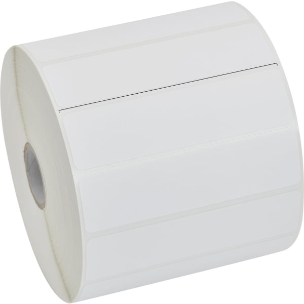 Zebra Z-Perform 2000D Thermal Label - 4in Width x 1in Length - Permanent Adhesive - Direct Thermal - White - Paper, Acrylic - 2340 / Roll - Perforated - 6 Roll