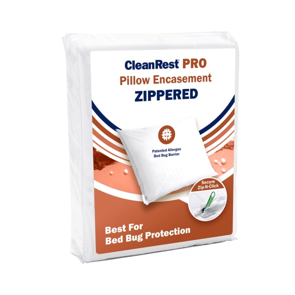 CleanRest PRO Pillow Encasements, Queen, 20in x 30in, White, Case Of 4 Encasements