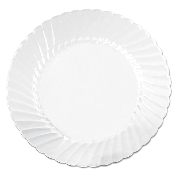 WNA Classicware Plastic Plates, 10-1/4in, Clear, 12 Plates Per Bag, Carton Of 12 Bags