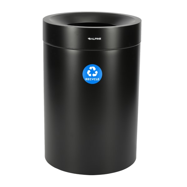Alpine Industries Stainless Steel Recycling Can, 50 Gallon, Black