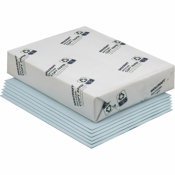 SKILCRAFT Color Xerographic Copy Paper, 10 Reams, Blue, Letter (8.5in x 11in), 5000 Sheets Per Case, 20 Lb, 84 Brightness (AbilityOne 7530-01-146-3361)