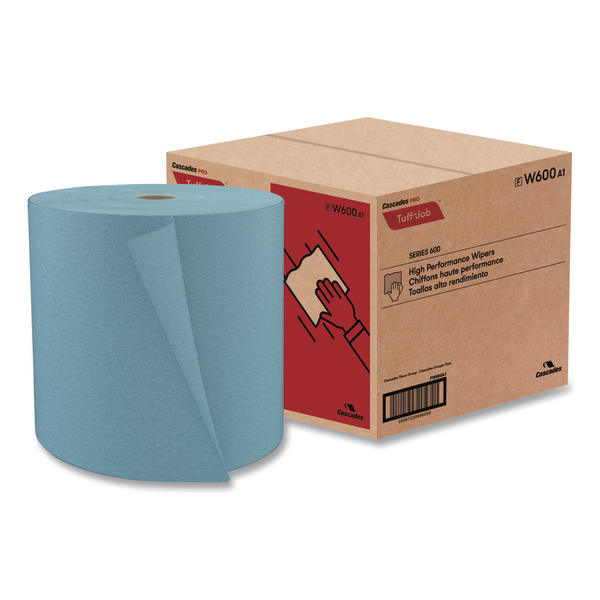Cascades PRO Tuff-Job Spunlace Towels, Blue, Jumbo Roll, 12 x 13, 955/Roll