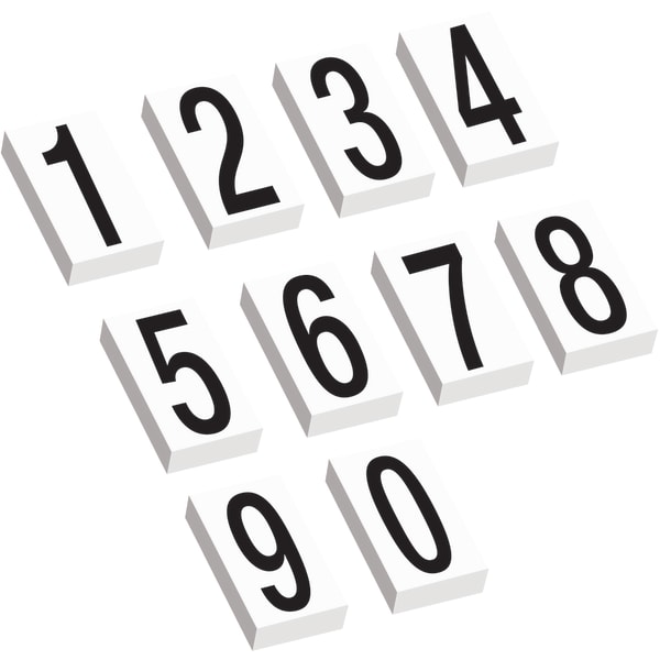 Partners Brand Vinyl Warehouse Labels, DL9315, Numbers 0 - 9, 3 1/2in, Black/White, Case Of 600