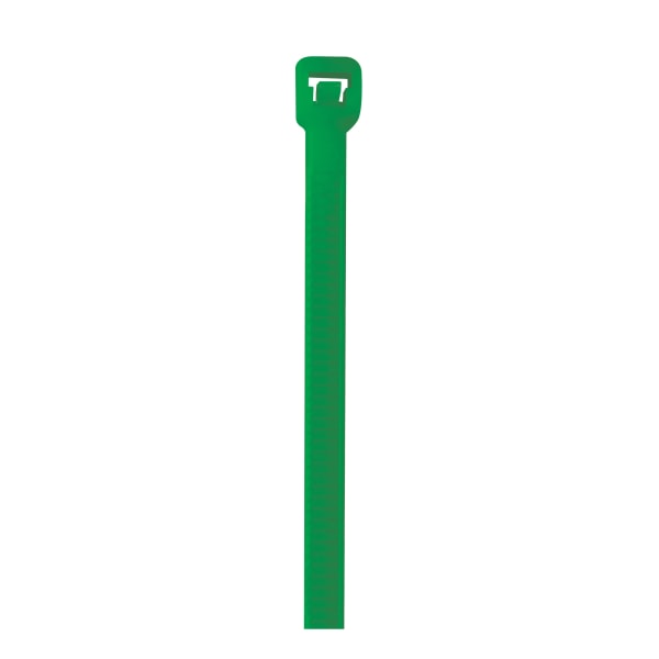 Partners Brand Colored Cable Ties, 40 Lb, 5-1/2in, Green, Case Of 1,000 Ties