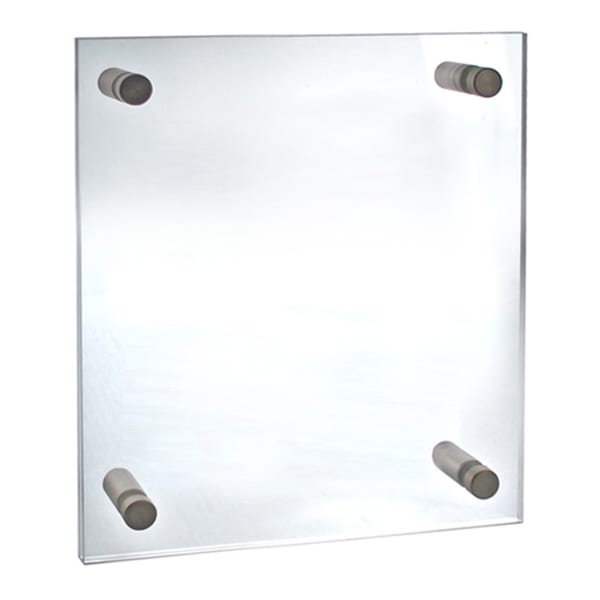 Azar Displays Standoff Acrylic Sign Holder, 18inH x 15inW x 1/4inD, Clear