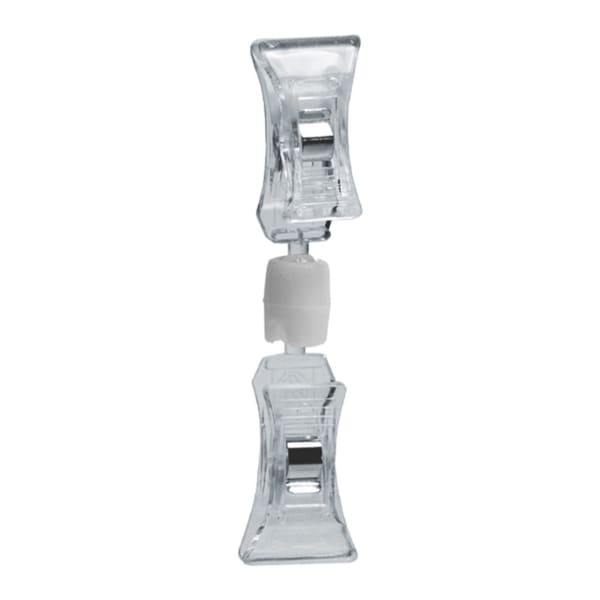 Azar Displays Double Clip-On Sign Holders, 3-1/2in x 3/4in, Clear, Pack Of 10 Holders