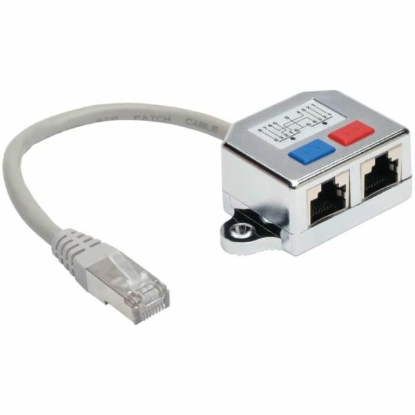 Eaton Tripp Lite Series 2-to-1 RJ45 Splitter Adapter Cable, 10/100 Ethernet Cat5/Cat5e (M/2xF), 6 in. - N035001