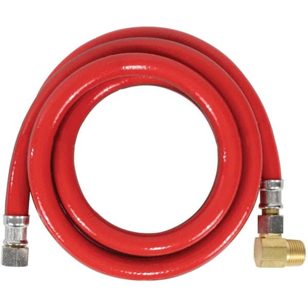 Certified Appliance Accessories PVC Dishwasher Connector with MIP Elbow, 6ft - 72in - Red, Stainless Steel, Gold, Silver - Stainless Steel, Vinyl, Polyvinyl Chloride (PVC), Polyester, Brass