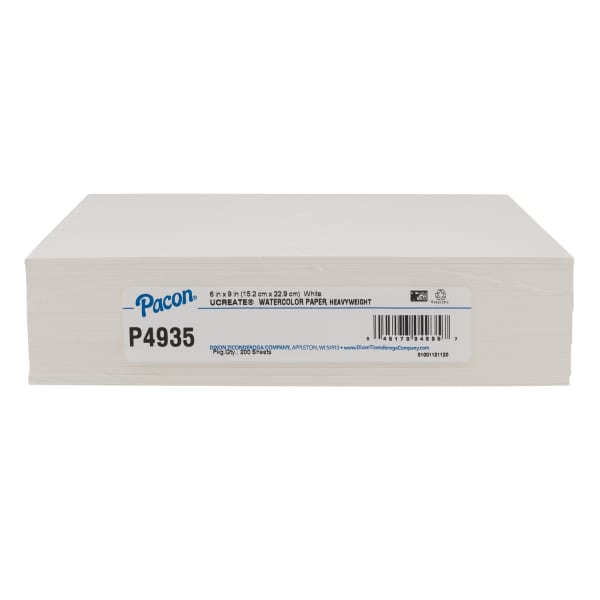 UCreate Watercolor Paper, 90 lb, 6in x 9in, White, Pack Of 200 Sheets