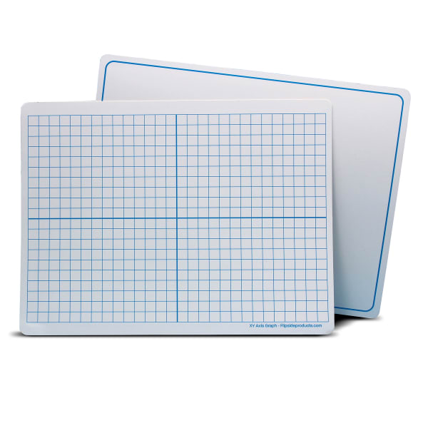 Flipside Products Magnetic Dry-Erase Learning Mats, 2-Sided XY Axis/Plain, 9in x 12in, Pack Of 12 Mats