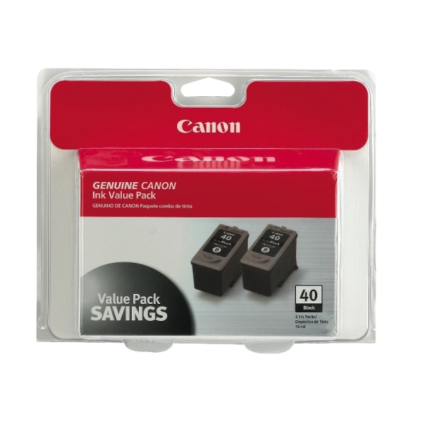 Canon PG-40 ChromaLife 100 Black Ink Cartridges, Pack Of 2, 0615B013