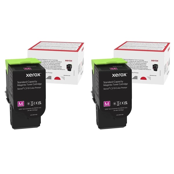 Xerox Original Magenta Standard Yield Laser Toner Cartridges, Pack Of 2 Cartridges, 006R043582PK-OD