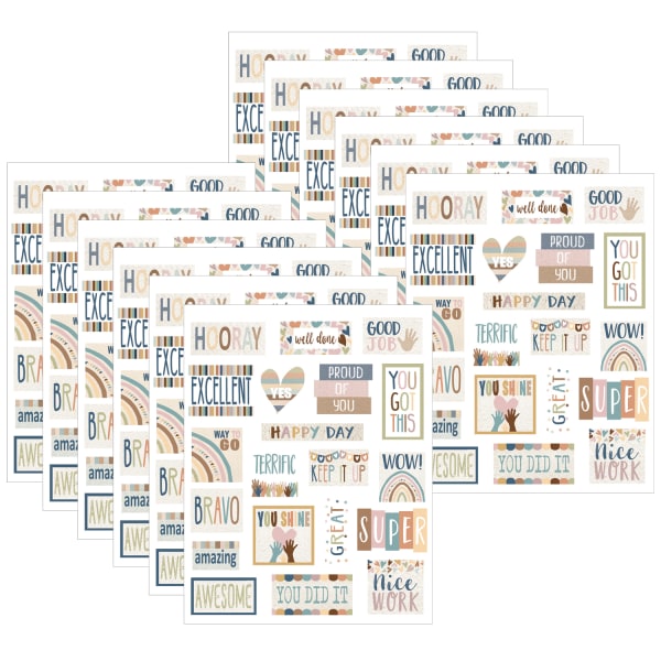 Teacher Created Resources Stickers, Everyone is Welcome, 120 Stickers Per Pack, Set Of 12 Packs